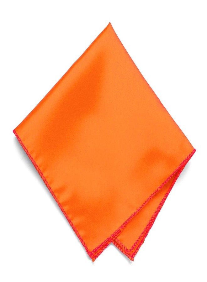 tiemart منديل جيب بلون برتقالي نيون سادة من تيمارت - Image 1
